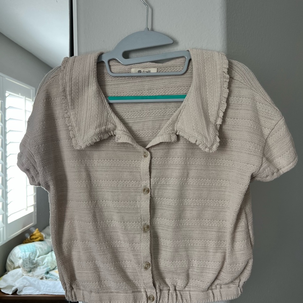 Madewell Textured Cream Button-Down Shirt